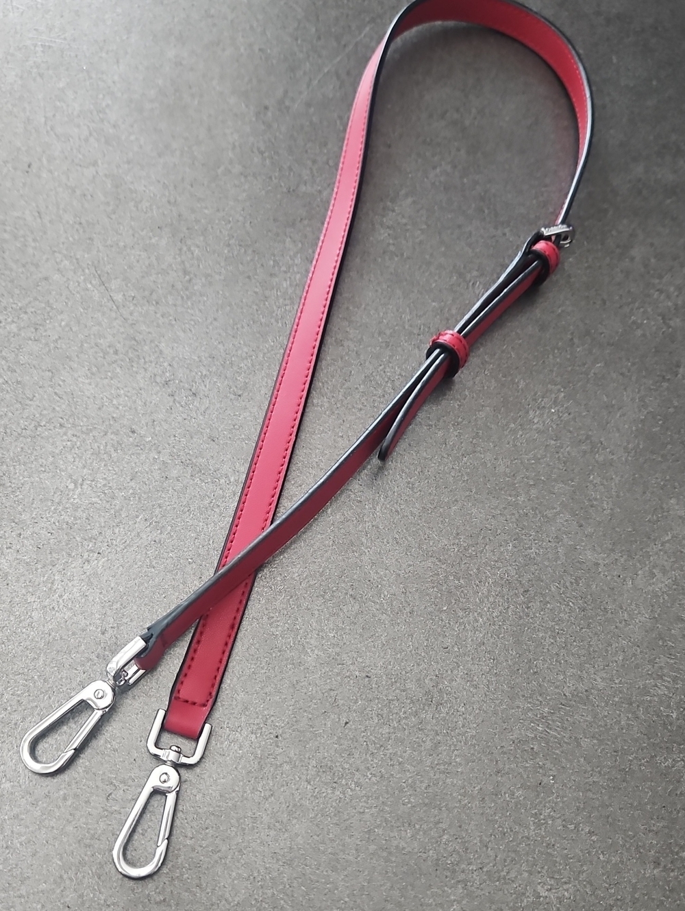 Calvin Klein Handbag Replacement Strap Red / Silver Toned Hardware - Picture 2 of 7
